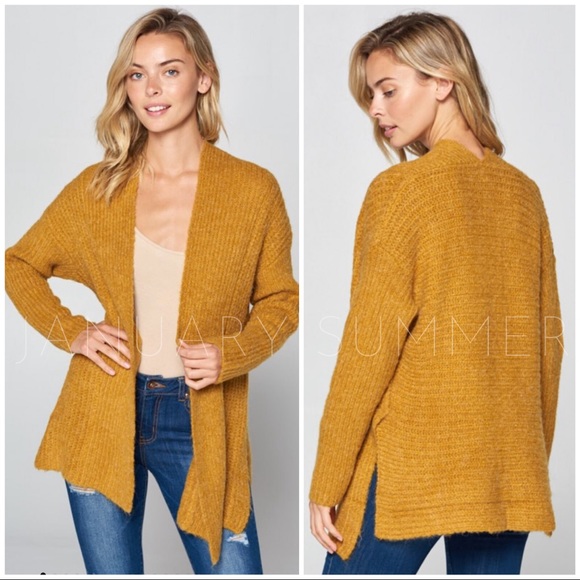 ❄️LAST3️⃣//MUSTARD WOOL BLEND CARDIGAN - Picture 2 of 9